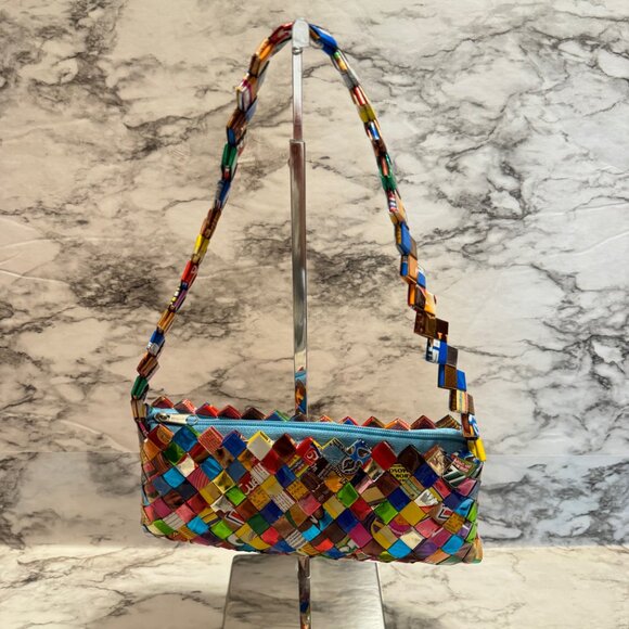 HANDMADE VINTAGE Whimsical Candy Wrapper Shoulder Bag - Picture 2 of 11